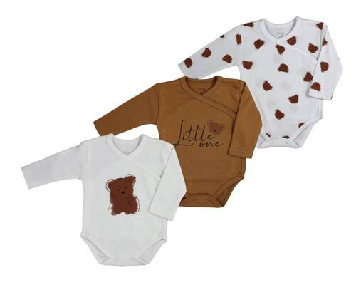 Little One 3pak Body niemowlęce rozpinane Koala