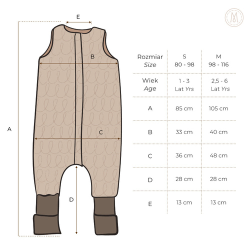 Sage Śpiworek z nogawkami Makaszka