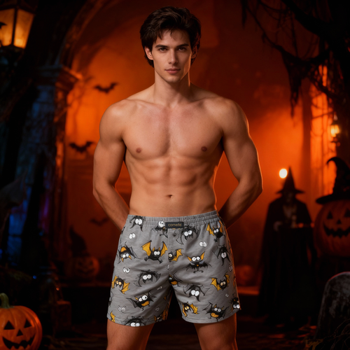 001/182 011/182 Bokserki męskie Cornette Classic bawełna zabawny print pudełko szary