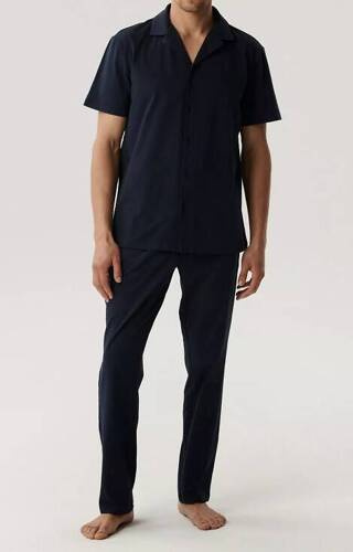 BNMP-002 Piżama męska krótki rękaw, Atlantic- granatowa