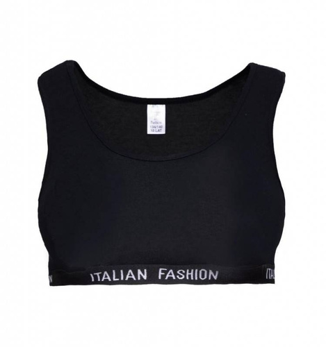 Nikola Stanik dziewczęcy, szerokie ramiączko Italian Fashion- czarny