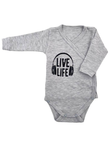 Body rozpinane z długim rękawem "Music" Terjan - szary