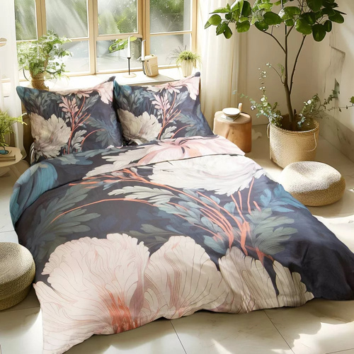 12404 Pościel satynowa kwiaty Darymex satynlove premium