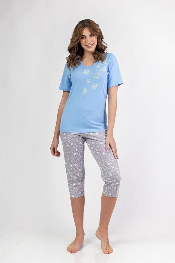 696  Piżama damska Regina -niebieski