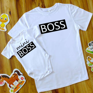  "BOSS + mini BOSS" ZESTAW ojciec syn Moocha 