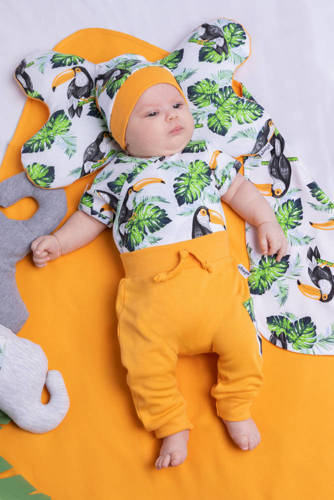 186016 Spodnie niemowlęce "Tukan" Nicol - pomarańczowy