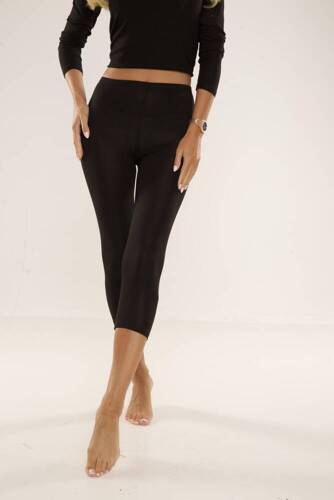 862 Legginsy 3/4 De Lafense - czarny