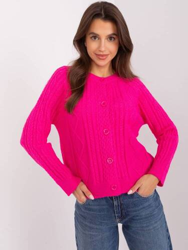 AT-SW-2346-2.99P Sweter rozpinany Paris - fuksjowy