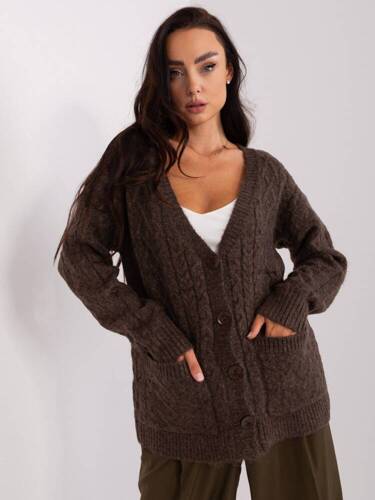 AT-SW-2358.31 Sweter rozpinany Paris - brązowy