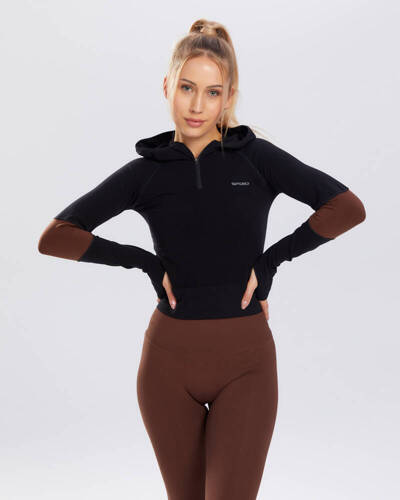 Adapt bluza sportowa damska Spaio coffee/black 