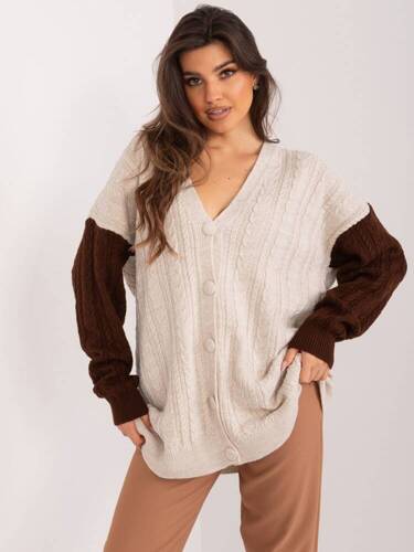 BA-SW-0549.32 Sweter rozpinany Paris - brązowy