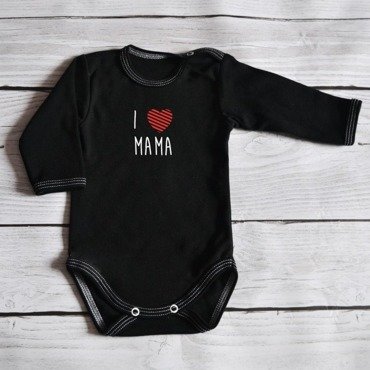 Body długi rękaw "I <3 mama" Moocha czarne