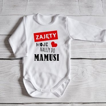 Body długi rękaw "Moje serce należy do Mamusi" Moocha - czarny