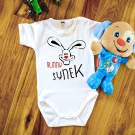 Body krótki rękaw "BUNNY SYNEK" Moocha biały 