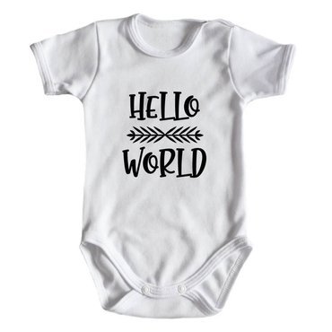 Body krótki rękaw "Hello World" Moocha biały