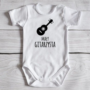 Body krótki rękaw "Mały gitarzysta" Moocha białe