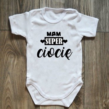 Body krótki rękaw "mam SUPER ciocię" Moocha białe