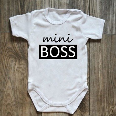 Body krótki rękaw "mini BOSS" Moocha białe