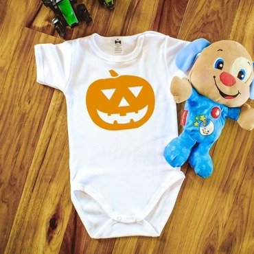 Body krótki rękaw na Halloween "Dynia" Moocha białe