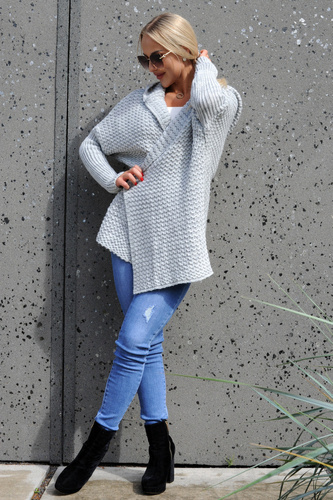 Dalena Sweter, kardigan damski Merribel - grey 