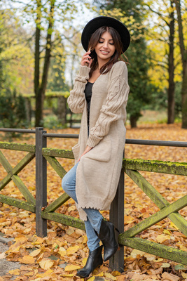 Delaina Sweter, kardigan damski Merribel - beige 