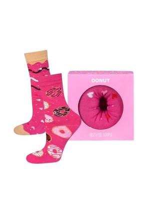 Donut Give Up! Skarpety Damskie Soxo - fuchsia