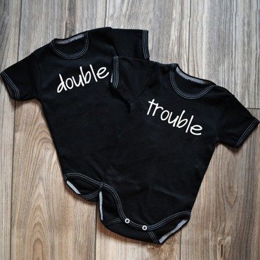 Dwupak body krótki rękaw "Double trouble" Moocha czarne