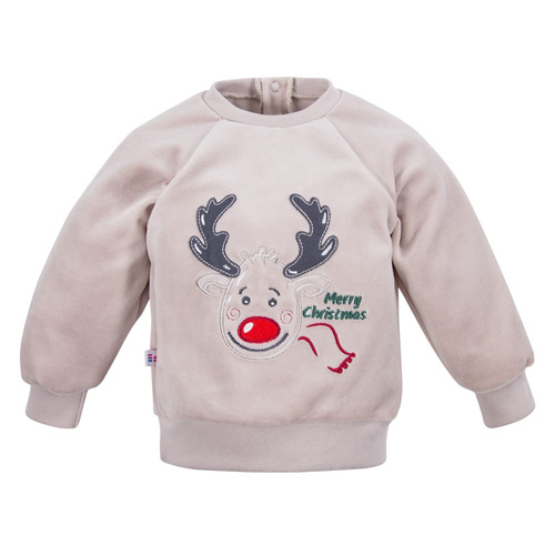 Hi Reindeer! Bluza welurowa Eevi - beżowa