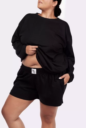 Joy longsleeve Piżama damska Mona black