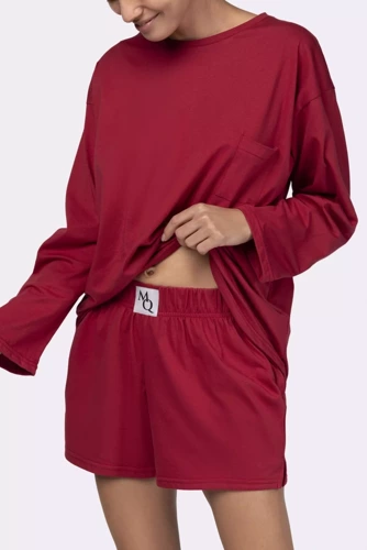 Joy longsleeve Piżama damska Mona burgund