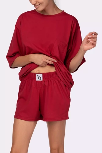 Joy shortsleeve Piżama damska Mona burgund