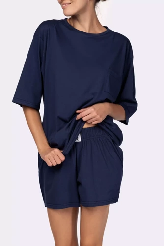 Joy shortsleeve Piżama damska Mona navy 