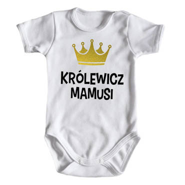 "KRÓLEWICZ MAMUSI" Body krótki rękaw Moocha biały