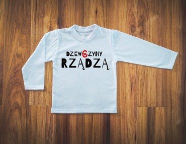 Koszulka długi rękaw "Dziewczyny rządzą" Moocha biały