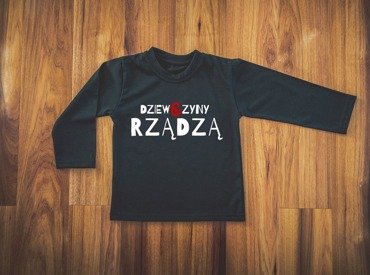 Koszulka długi rękaw "Dziewczyny rządzą" Moocha czarny