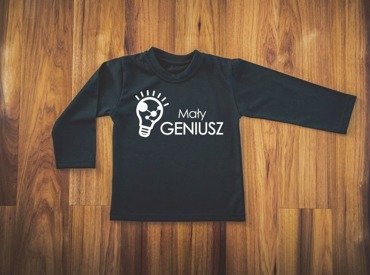 Koszulka długi rękaw "Mały GENIUSZ " Moocha czarny