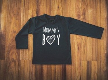 Koszulka długi rękaw "Mommy’s BOY" Moocha czarny