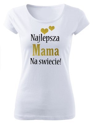 "Najlepsza mama na świecie" koszulka damska Moocha biały 