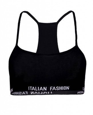Nikola Stanik dziewczęcy, wąskie ramiączko Italian Fashion- czarny