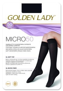 Podkolanówki Micro 50 den Golden Lady marrone scuro/odc.brązowego	