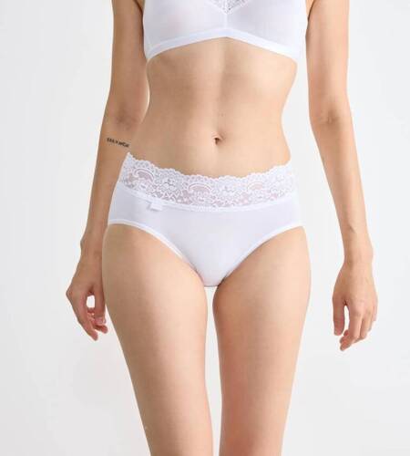 Romance Midi Figi Damskie Sloggi - white