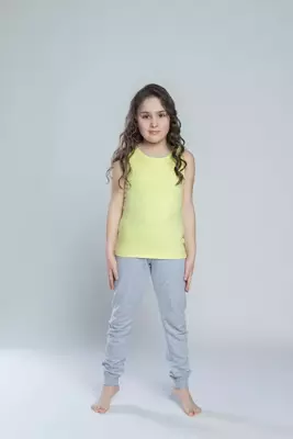 Tola koszulka dla dziewczynki, szerokie ramiączko Italian Fashion- limonka 