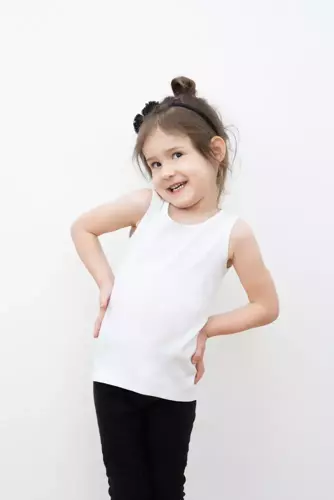Tosia podkoszulek dla dziewczynki, szerokie ramiączko Italian Fashion- biały 