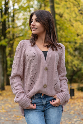 Versi Sweter damski na guziki Merribel - dusty rose 