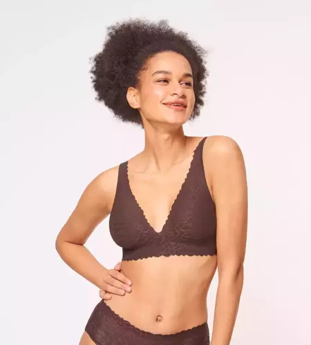 Zero Feel Lace Top Sloggi - ebony brown