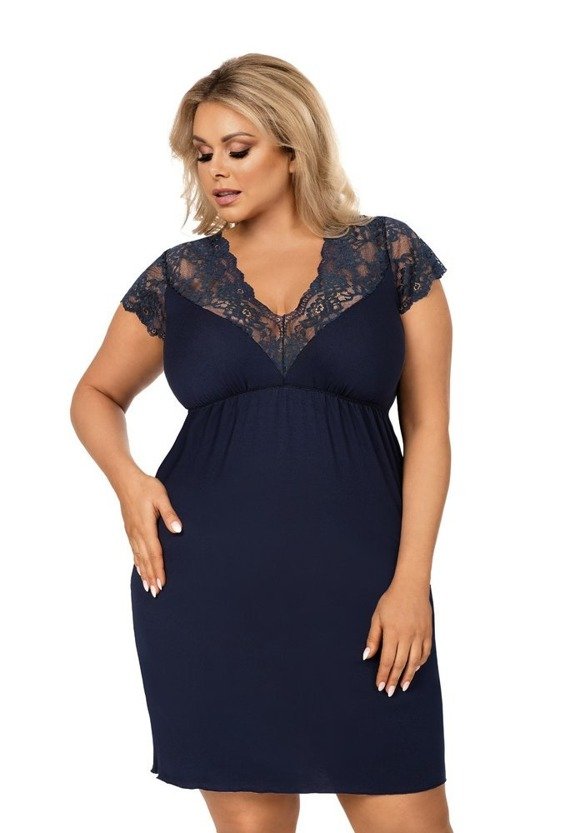  Tess  Plus Size Damska Koszulka Nocna Donna - czarny