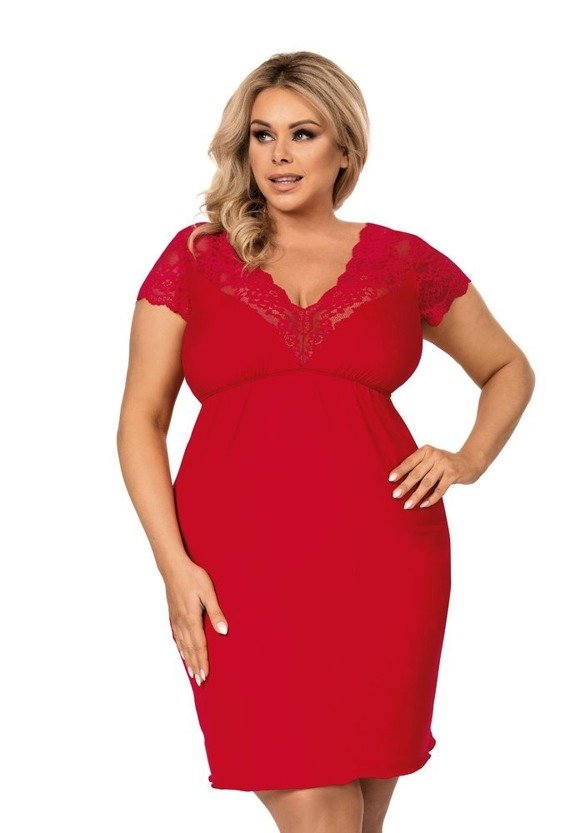  Tess  Plus Size Damska Koszulka Nocna Donna - czarny