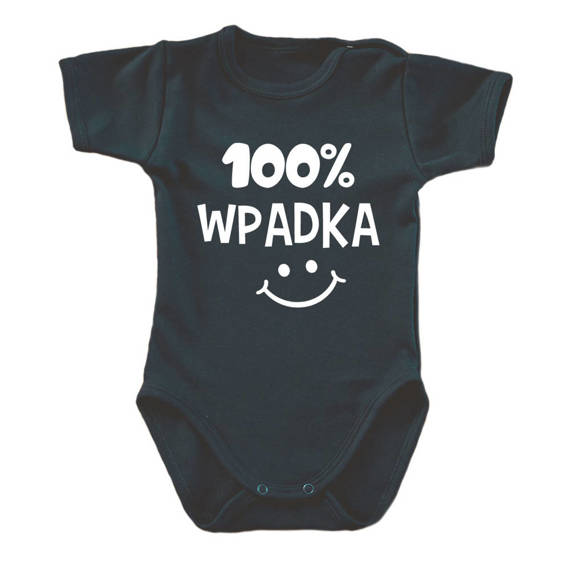 "100% WPADKA" Body krótki rękaw Moocha biały