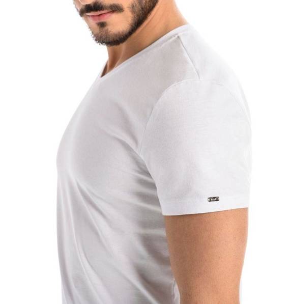 1503 Dany V T-Shirt Męski Bawełniany Teyli- biały