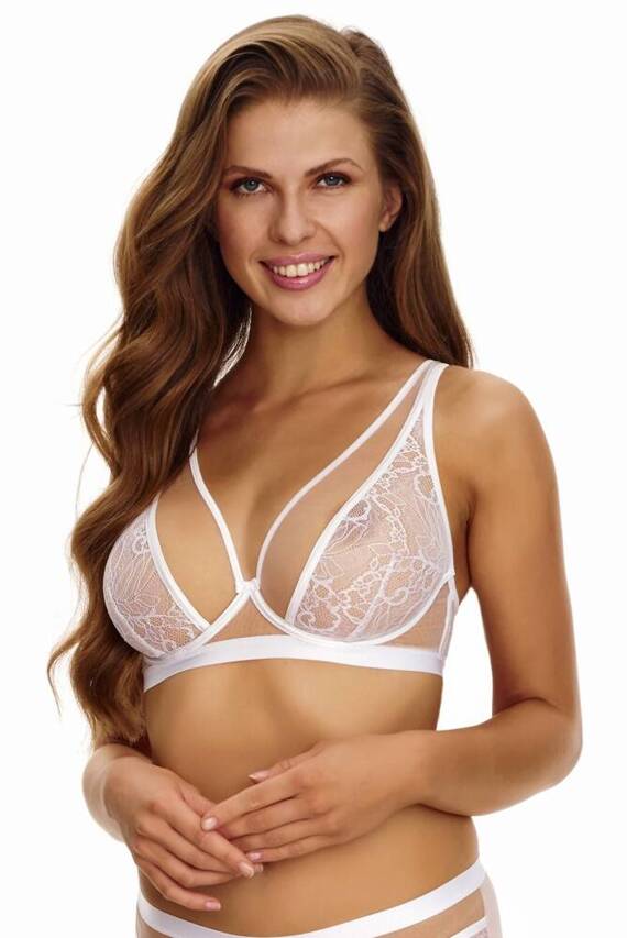 2455  Biustonosz miękki bralette Lupoline- biały beżowy